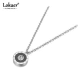 Roman Numeral Pendant Necklace Stainless Steel Chain N19106