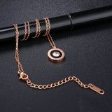 Roman Numeral Pendant Necklace Stainless Steel Chain N19106
