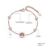 CZ Crystal Tree Charm Bracelet Stainless Steel Bohemia B19060
