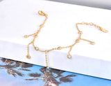 Stainless Steel CZ Crystal Chain Link Anklets