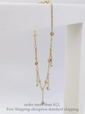 Stainless Steel CZ Crystal Chain Link Anklets