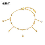 Stainless Steel CZ Crystal Chain Link Anklets