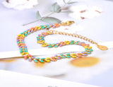 Geometric Arrow Charm Anklets Stainless Steel Colorful Dripping Glaze A22009