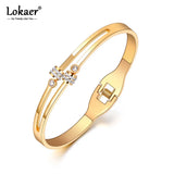 Pave Rhinestone Cuff Bangle Titanium Wedding Bracelet
