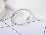Pave Rhinestone Cuff Bangle Titanium Wedding Bracelet