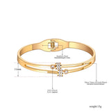 Pave Rhinestone Cuff Bangle Titanium Wedding Bracelet