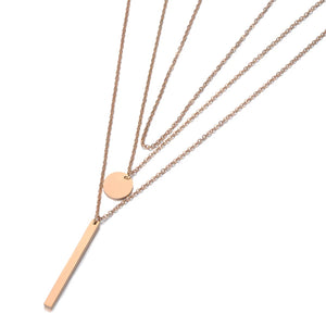 Geometric Small Round Stainless Steel Choker Necklace for Women