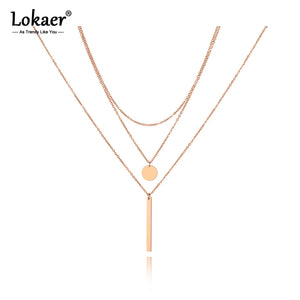 Geometric Small Round Stainless Steel Choker Necklace for Women