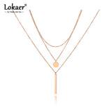 Geometric Small Round Stainless Steel Choker Necklace for Women