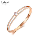 Crystal Wedding Bangle Stainless Steel Oval CZ Bracelet