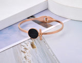 Crystal Bangles Titanium Stainless Steel Acrylic Charm Bracelets