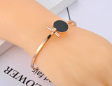 Crystal Bangles Titanium Stainless Steel Acrylic Charm Bracelets