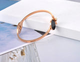 Crystal Bangles Titanium Stainless Steel Acrylic Charm Bracelets