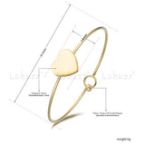 Stainless Steel Heart Charm Bracelet Wedding Bangle