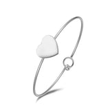Stainless Steel Heart Charm Bracelet Wedding Bangle