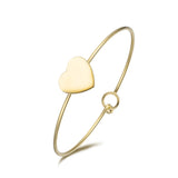 Stainless Steel Heart Charm Bracelet Wedding Bangle
