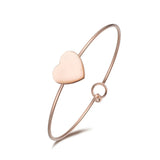 Stainless Steel Heart Charm Bracelet Wedding Bangle