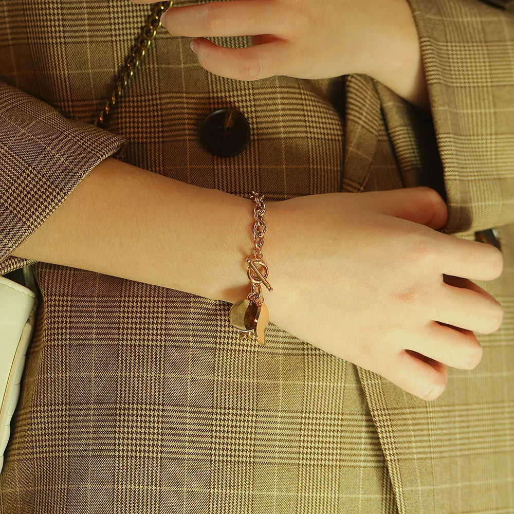 Bohemia Circle Tag Charm Bracelet for Women