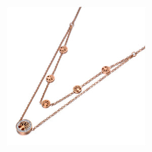 Double Layer Tree Choker Necklace Clay Rhinestone Plant Necklace