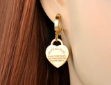 Heart Wedding Earrings 18K Plated Anniversary Hoop Earrings For Women