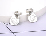 Heart Wedding Earrings 18K Plated Anniversary Hoop Earrings For Women