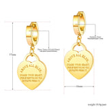 Heart Wedding Earrings 18K Plated Anniversary Hoop Earrings For Women