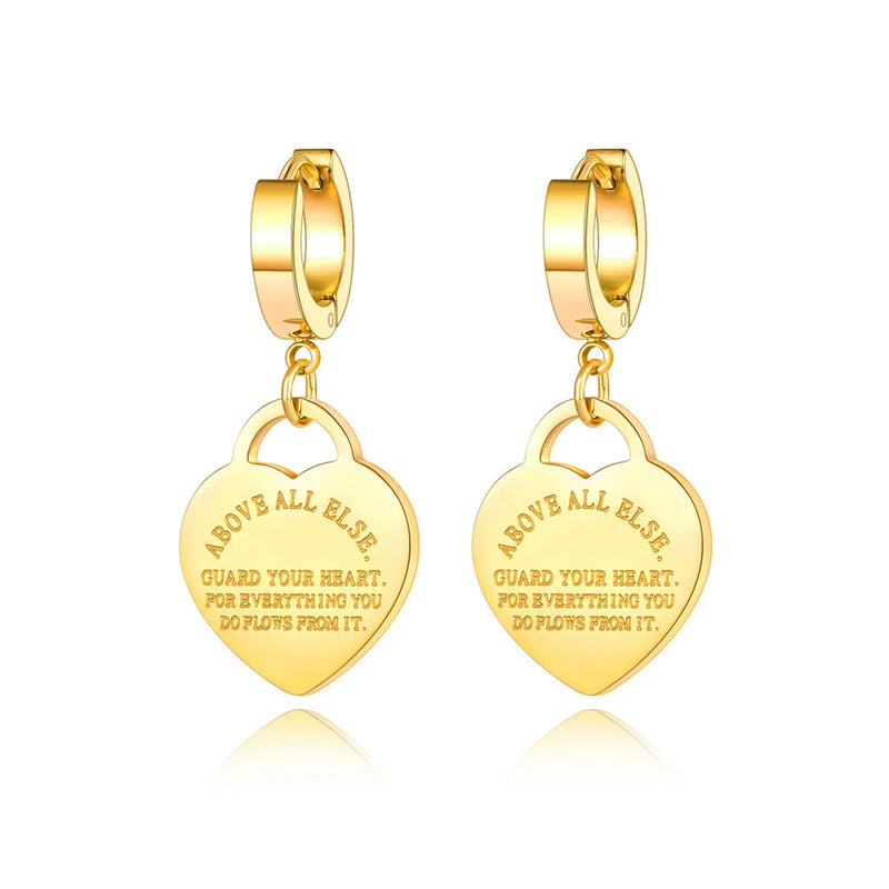 Heart Wedding Earrings 18K Plated Anniversary Hoop Earrings For Women