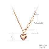 Heart Charm Pendant Necklace Stainless Steel Bohemia Choker N20133