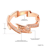 Titanium Stainless Steel Lightning CZ Crystal Wedding Ring R21018