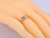 Titanium Stainless Steel Lightning CZ Crystal Wedding Ring R21018