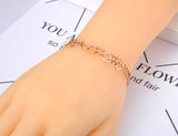 Titanium Steel Double Layer Chain Bracelet Heart Charm for Women
