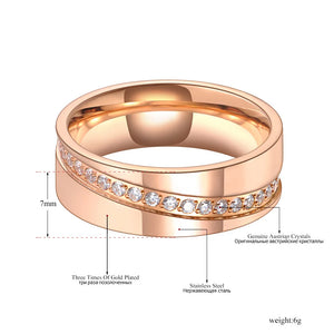 Titanium Steel Rhinestone Wedding Ring For Women R20034
