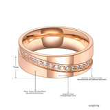 Titanium Steel Rhinestone Wedding Ring For Women R20034