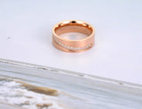 Titanium Steel Rhinestone Wedding Ring For Women R20034