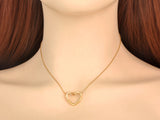 Twist Heart Pendant Necklace For Women Girls 18K Plated Stainless Steel