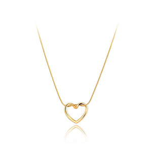 Twist Heart Pendant Necklace For Women Girls 18K Plated Stainless Steel