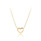 Twist Heart Pendant Necklace For Women Girls 18K Plated Stainless Steel
