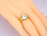 Green Cubic Zirconia Bridal Wedding Ring 18K Plated Crystal R22020