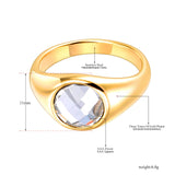 Green Cubic Zirconia Bridal Wedding Ring 18K Plated Crystal R22020