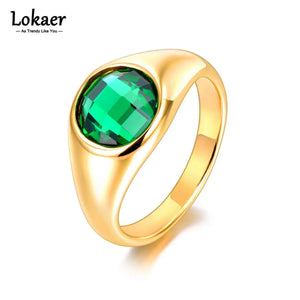 Green Cubic Zirconia Bridal Wedding Ring 18K Plated Crystal R22020