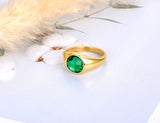 Green Cubic Zirconia Bridal Wedding Ring 18K Plated Crystal R22020
