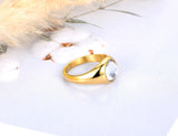 Green Cubic Zirconia Bridal Wedding Ring 18K Plated Crystal R22020