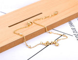 Goth Love Heart Charm Anklets 18K Plated Stainless Steel CZ Crystal Foot Jewelry