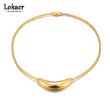 Stainless Steel Geometric Choker 18K Plated Necklace for Women