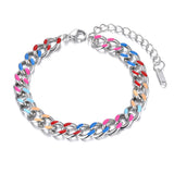 8mm Titanium Steel Drop Glaze Bracelet for Women Men