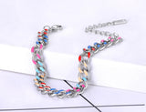 8mm Titanium Steel Drop Glaze Bracelet for Women Men