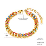 8mm Titanium Steel Drop Glaze Bracelet for Women Men