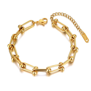Hiphop/Rock Geometry Charm Bracelet Women Chain Link B21118