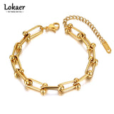 Hiphop/Rock Geometry Charm Bracelet Women Chain Link B21118