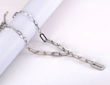 Hiphop/Rock Stainless Steel Clay Crystal Necklace For Women N19163